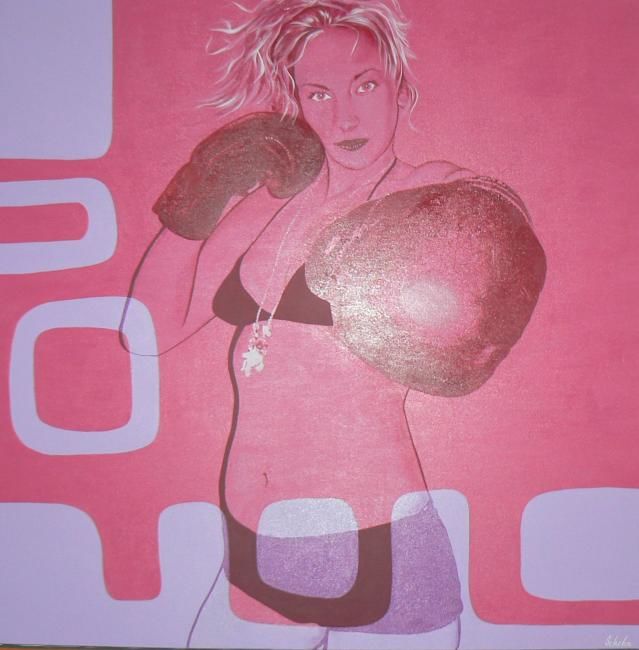 Peinture intitulée "la_femme_boxeuse_(2…" par Schohn, Œuvre d'art originale