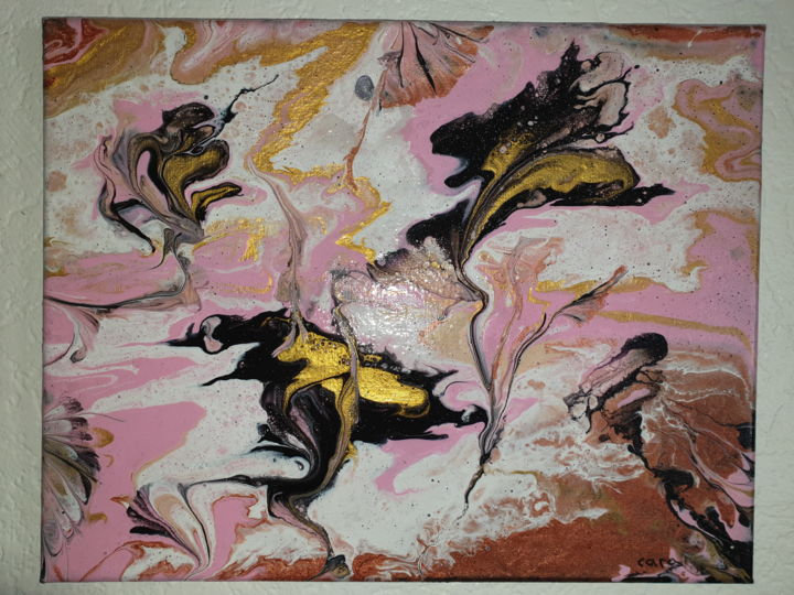 Painting titled "Fleurs sauvages" by Caro Schwalm, Original Artwork, Acrylic