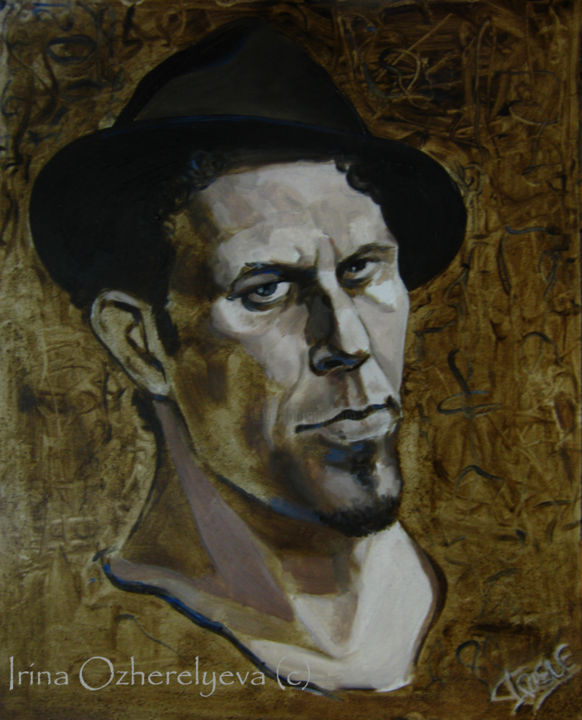 Painting titled "Tom Waits" by Irina Ozhereleva, Original Artwork, Oil