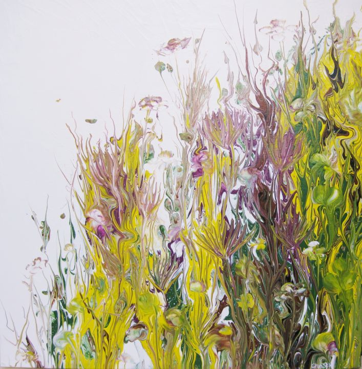 Painting titled "Sommer 2" by Christa Schwarz, Original Art, Acrylic