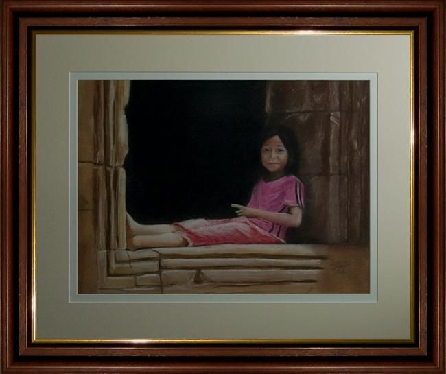 Painting titled "Cambodian girl 2" by Steve Sciberras, Original Artwork