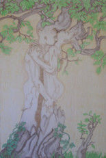 Painting titled "albero la vita" by Orazio Scilimpa, Original Artwork