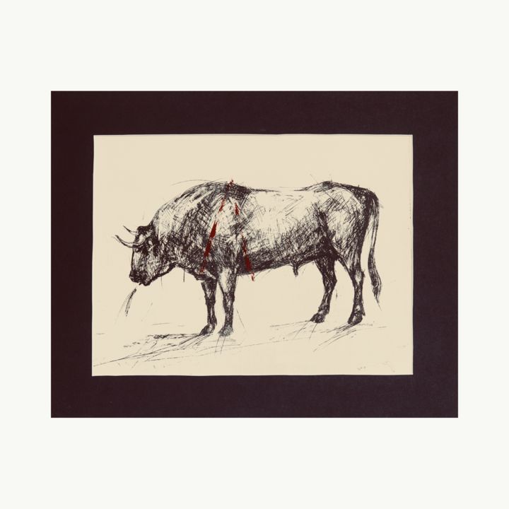 Obrazy i ryciny zatytułowany „bull” autorstwa Aleksei Dmitriev, Oryginalna praca, Nadruk
