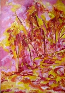 Painting titled "Àrboles II" by Sonia Constanza Molina Cardenas, Original Artwork