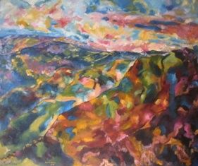 Painting titled "Montaña I" by Sonia Constanza Molina Cardenas, Original Artwork