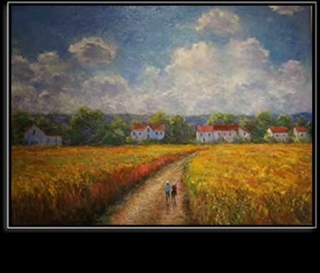 Painting titled "The Farm" by Scoppettone, Original Artwork