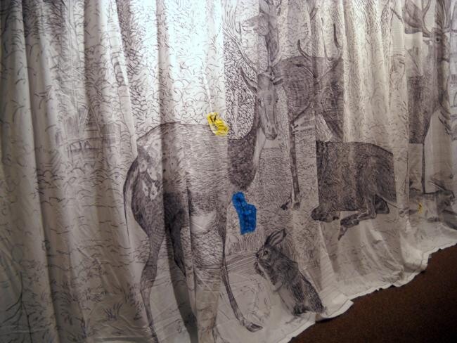 Drawing titled "Curtains detail 1" by Scott Betz, Original Artwork