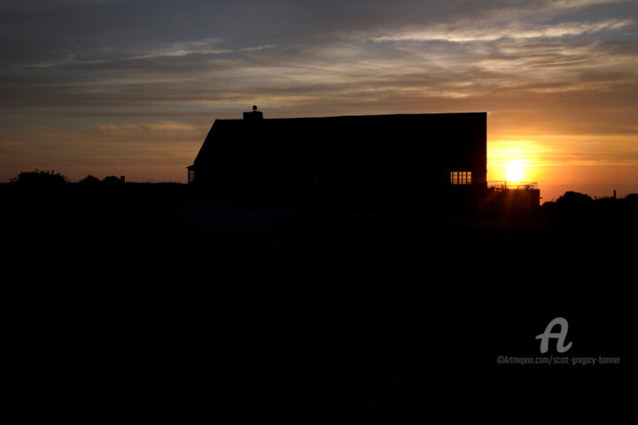 Photography titled "Stone cottage at su…" by Scott Gregory Banner, Original Artwork, Digital Photography