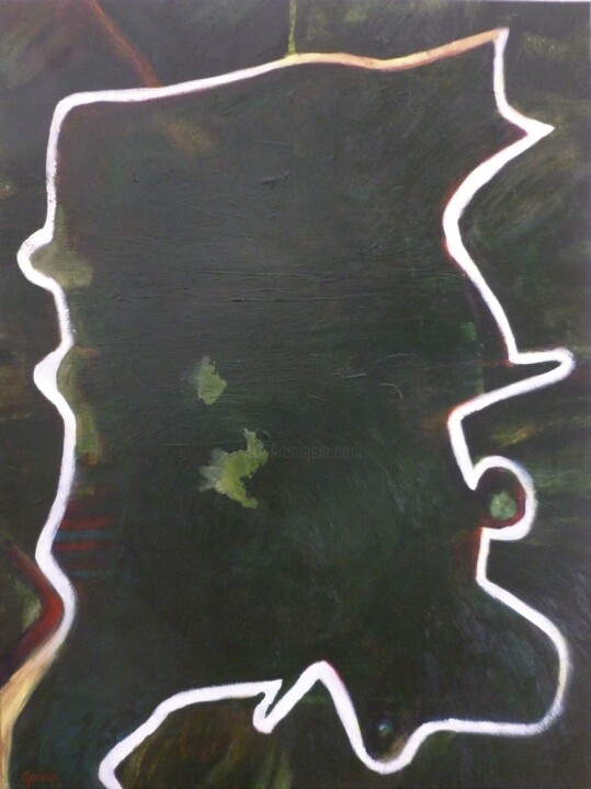 Картина под названием "Territory" - Scott Spencer, Подлинное произведение искусства, Масло Установлен на Деревянная рама для…