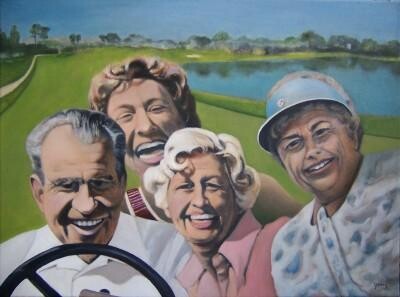 Painting titled "Foursome" by Scott Spencer, Original Artwork, Oil