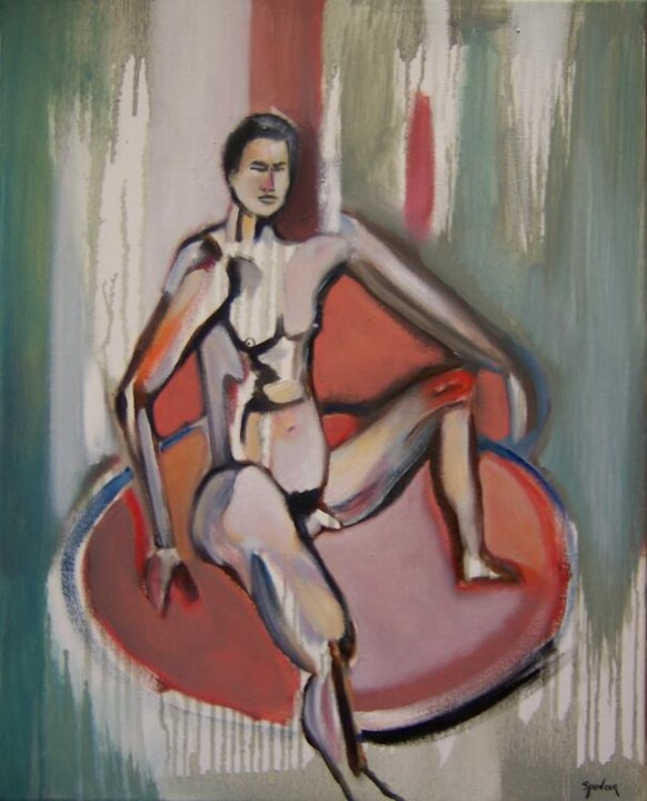Painting titled "Man of Stature" by Scott Spencer, Original Artwork, Oil Mounted on Wood Stretcher frame
