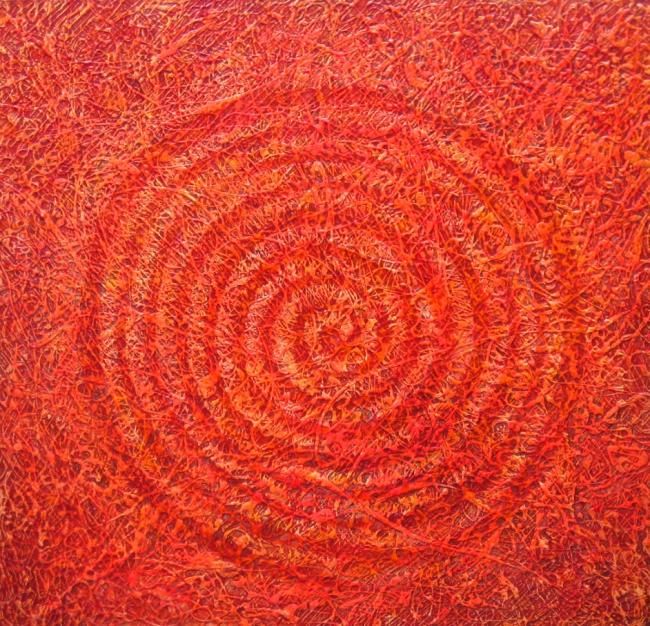 Painting titled "Red Spiral" by Scott Geary, Original Artwork