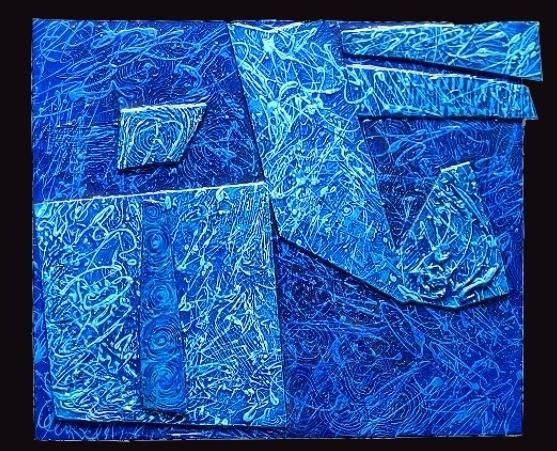 Painting titled "Shard Series ,Blue" by Scott Geary, Original Artwork