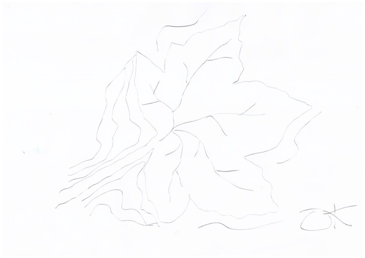 Drawing titled "Autumn Winds - Leaf…" by Scribblesnotscribbles, Original Artwork, Ballpoint pen