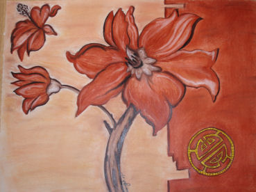 「Flower rendition」というタイトルの絵画 Scribbles On Paperによって, オリジナルのアートワーク