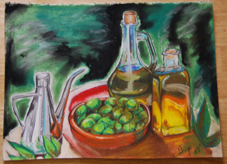 "Olive oil" başlıklı Tablo Scribbles On Paper tarafından, Orijinal sanat