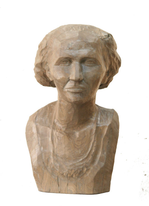 Sculpture intitulée "Portrait O." par Alexander Eremin, Œuvre d'art originale, Bois