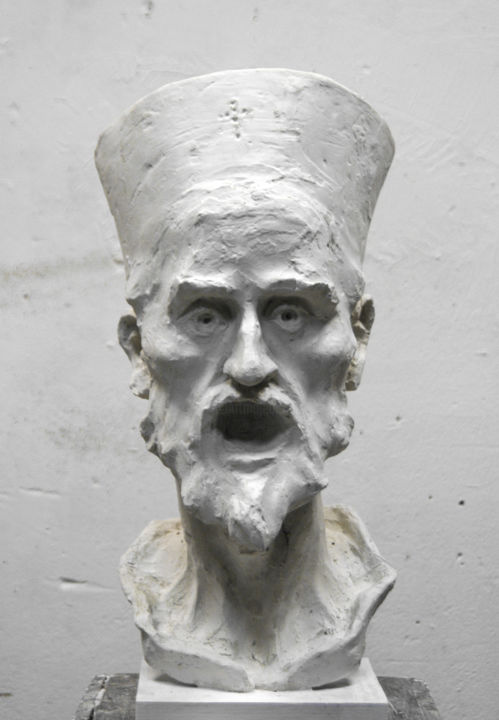 Sculpture titled "Pop Gapon" by Alexander Eremin, Original Artwork, Plaster