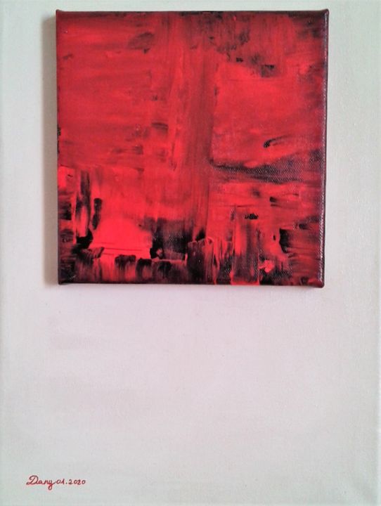 Painting titled "Bi Rouge" by Sculpeinte Concept Dany, Original Artwork, Acrylic Mounted on Wood Stretcher frame