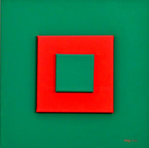 Sculpture titled "Hommage à Itten" by Sculpeinte Concept Dany, Original Art, Acrylic Mounted on Stretcher frame