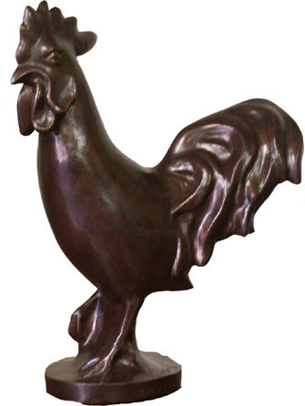 「Coq」というタイトルの彫刻 Pascal Levalloisによって, オリジナルのアートワーク