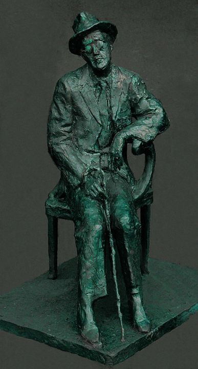 Sculpture intitulée "JAMES JOYCE sculptu…" par Mikhail Iakovlev, Œuvre d'art originale, Bronze