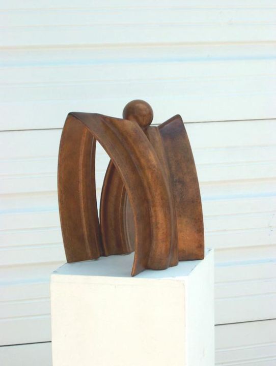 Sculpture titled "Church and State" by Richard Beaulieu, Original Artwork, Metals