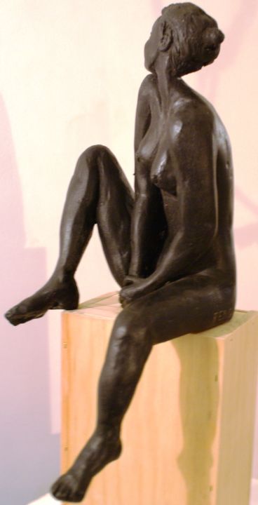 Skulptur mit dem Titel "Le bonheur après la…" von Reno Sculpteur, Original-Kunstwerk, Bronze