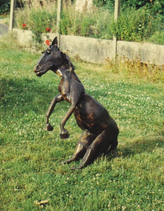 Scultura intitolato "sculpture cheval-" da Alg, Opera d'arte originale, Metalli