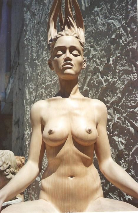 Sculpture intitulée "Lilith" par Alain Bruneau, Œuvre d'art originale, Bois