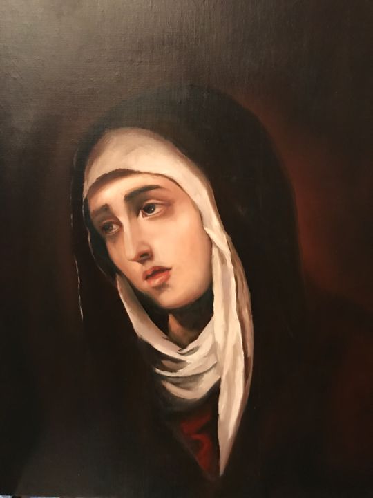 Painting titled "Dolorosa" by José Luis Ruiz Lozano, Original Artwork, Oil