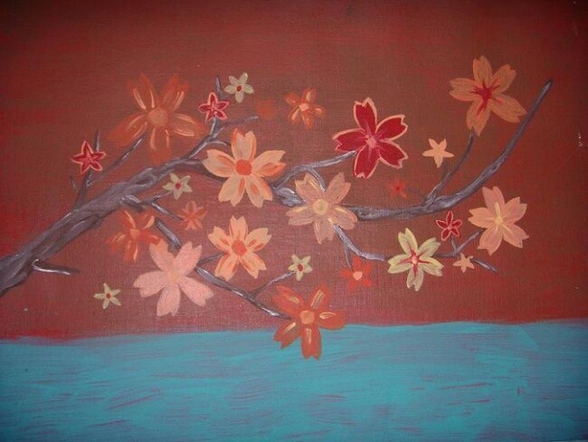 Dessin intitulée "Cherry Blossom" par Sean Smith, Œuvre d'art originale