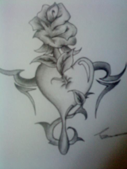 Drawing titled "Pierced Heart" by Sean Miskell, Original Art,