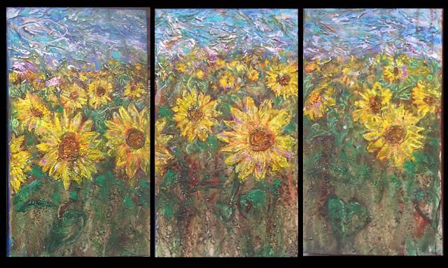 Painting titled "Sunflowers" by Sean Lucas Willett, Original Artwork