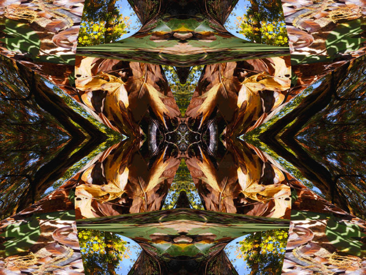 Digital Arts titled "Autumn Forest 1" by Kenneth Grzesik, Original Artwork, Digital Painting