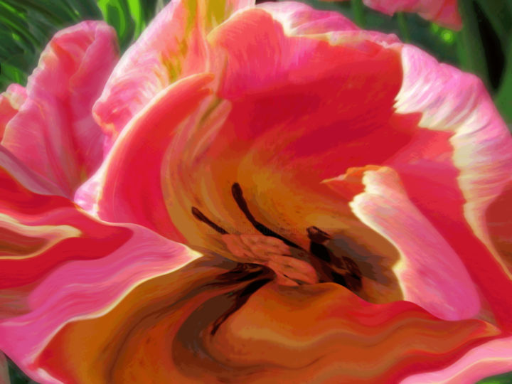 Digital Arts titled "Organic Garden 11" by Kenneth Grzesik, Original Artwork, Digital Painting