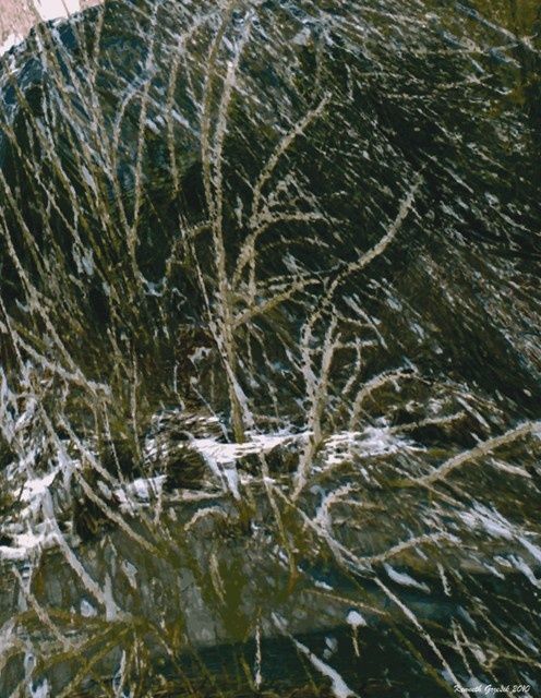 Digitale Kunst mit dem Titel "Mountain Winter #18" von Kenneth Grzesik, Original-Kunstwerk, Digitale Malerei