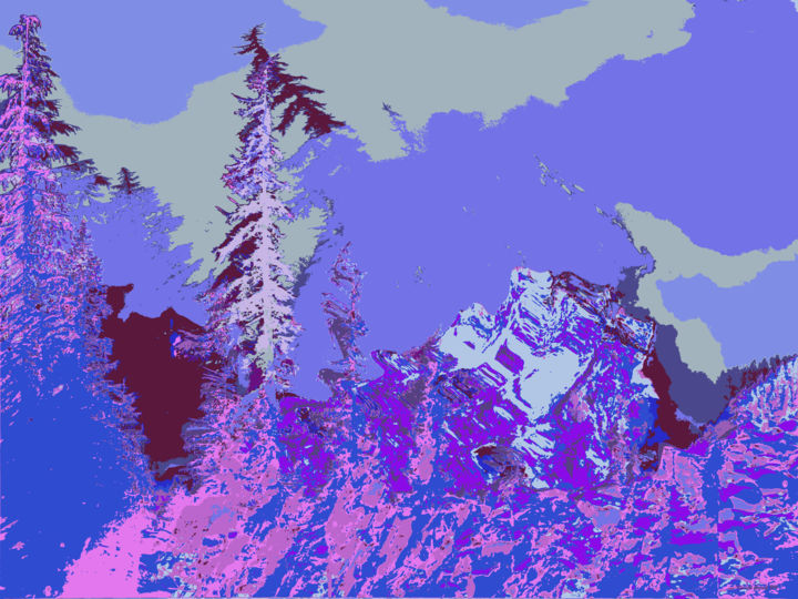 Digitale Kunst mit dem Titel "Winterland 2" von Kenneth Grzesik, Original-Kunstwerk, Digitale Malerei