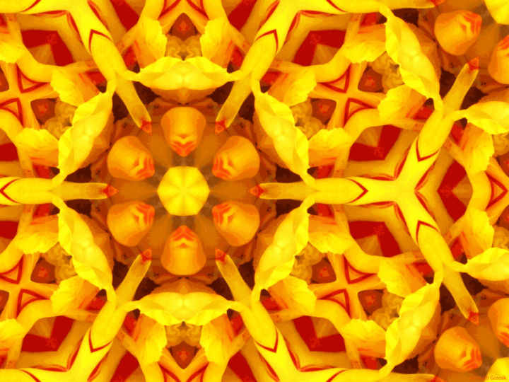 Digital Arts titled "Kaleidoscope Geomet…" by Kenneth Grzesik, Original Artwork, Digital Painting