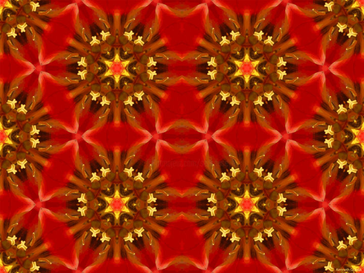 Digitale Kunst getiteld "Kaleidoscope Geomet…" door Kenneth Grzesik, Origineel Kunstwerk, Digitaal Schilderwerk