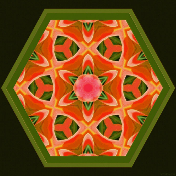 Digital Arts titled "Geometric Garden 17" by Kenneth Grzesik, Original Artwork, Digital Painting