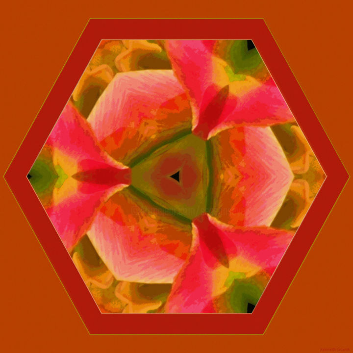 Digitale Kunst mit dem Titel "Geometric Garden 19" von Kenneth Grzesik, Original-Kunstwerk, Digitale Malerei