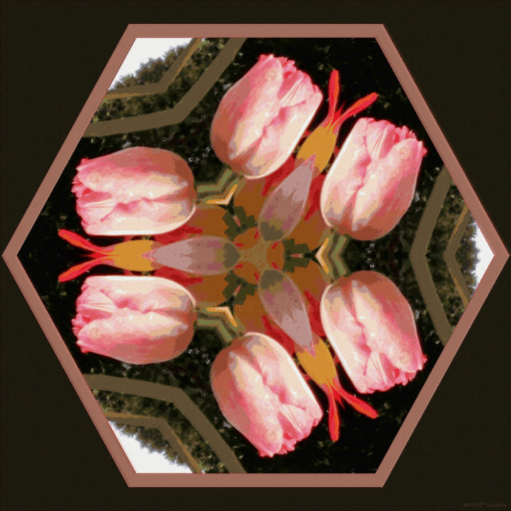 Digital Arts titled "Geometric Garden 23" by Kenneth Grzesik, Original Artwork, Digital Painting