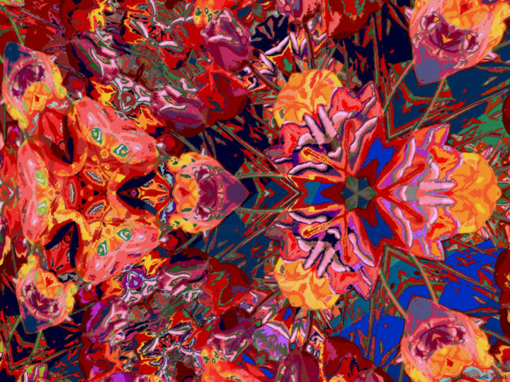 Digital Arts titled "Abstract Spring 9" by Kenneth Grzesik, Original Artwork, Digital Painting