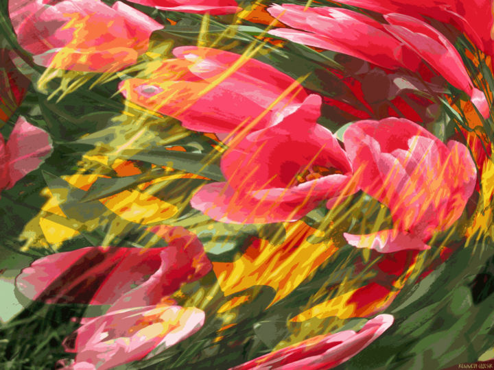 Digital Arts titled "Organic Spring 9" by Kenneth Grzesik, Original Artwork, Digital Painting