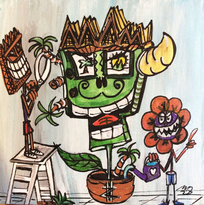 Painting titled "Horticulture" by Seb Paul Michel, Original Artwork, Acrylic