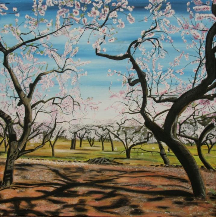 Mus Opgewonden zijn Wereldvenster Spain Blossoms Gouache, Schilderij door Bas Van Bemmel | Artmajeur