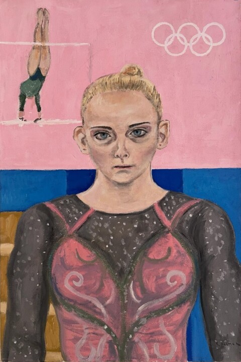 Schilderij getiteld "Les jeux olympiques" door Sebastian Henao, Origineel Kunstwerk, Olie