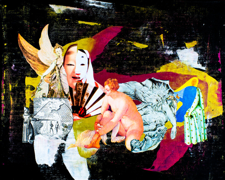 Collages intitulée "Zeichen und Symbole…" par Sebastian Herrling, Œuvre d'art originale, Collages