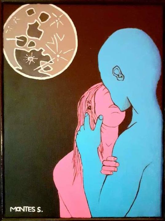 Painting titled "I LOVE YOU" by Sebastian Montes, Original Artwork, Acrylic